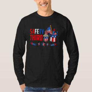 4th Of July Patriotic Fireworks Safety Third 12 T-Shirt