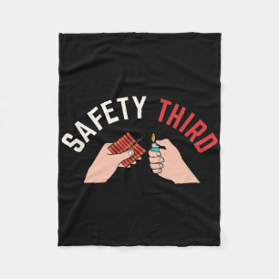 4th Of July Patriotic Fireworks Safety Third Fleece Blanket