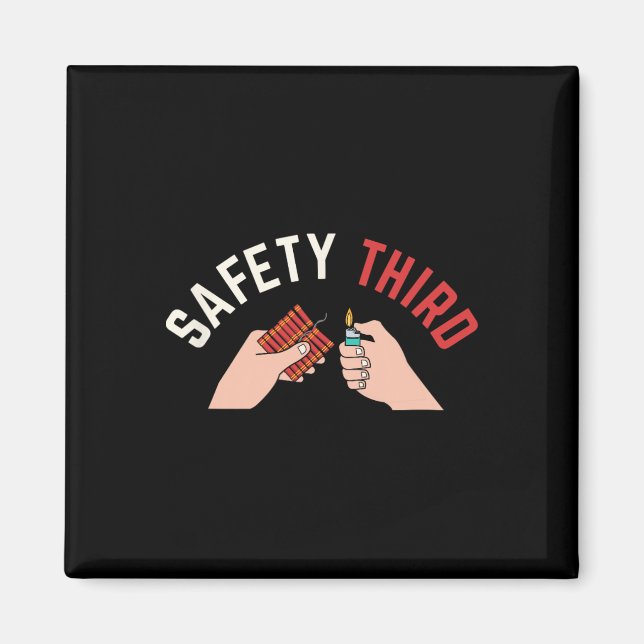 4th Of July Patriotic Fireworks Safety Third  Magnet (Front)