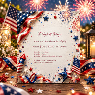4th of July Patriotic Fireworks US Flag Celebratio