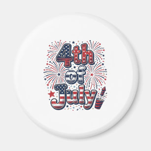 4th of July Patriotic Fireworks Vintage Shirt Desi Magnet