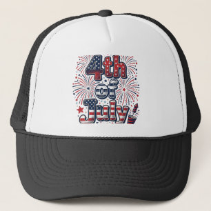 4th of July Patriotic Fireworks Vintage Shirt Desi Trucker Hat