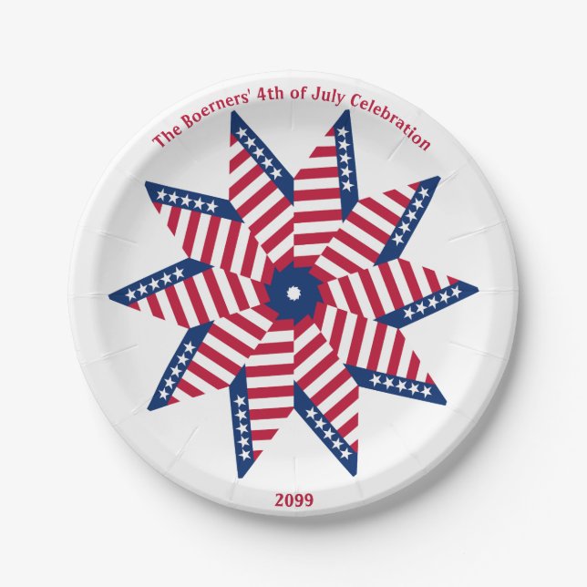 4th of July Patriotic Fun Party Paper Plates (Front)
