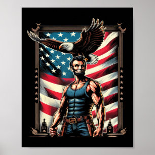 4th Of July Patriotic Funny Abraham Lincoln July 4 Poster