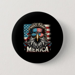 4th Of July Patriotic Funny Eagle July 4th Usa Mer 6 Cm Round Badge