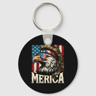 4th Of July Patriotic Funny Eagle July 4th Usa Mer Key Ring
