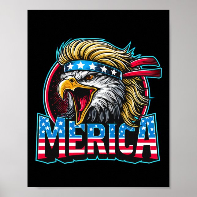 4th Of July Patriotic Funny Eagle July 4th Usa Mer Poster (Front)