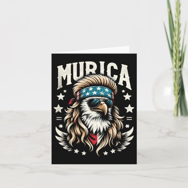 4th Of July Patriotic Funny Eagle July 4th Usa Mur Card (Front)