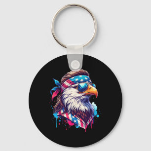 4th Of July Patriotic Funny Eagle July 4th Usa Mur Key Ring