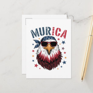 4th of July Patriotic Funny Eagle USA Announcement Postcard