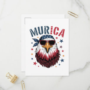 4th of July Patriotic Funny Eagle USA Invitation Postcard