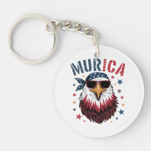 4th of July Patriotic Funny Eagle USA Key Ring