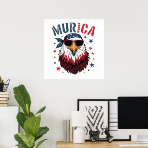 4th of July Patriotic Funny Eagle USA Poster