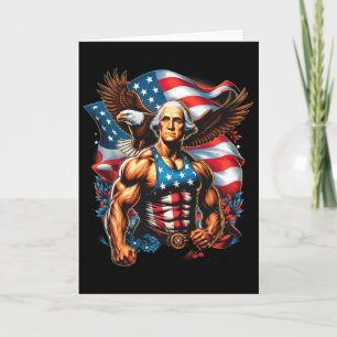 4th Of July Patriotic Funny George Washington July Card
