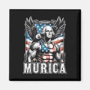 4th Of July Patriotic Funny George Washington July Magnet