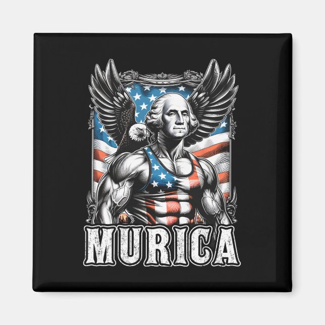 4th Of July Patriotic Funny George Washington July Magnet (Front)