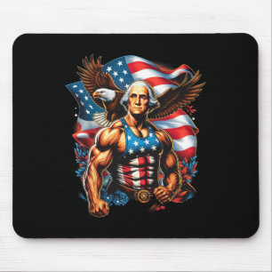 4th Of July Patriotic Funny George Washington July Mouse Mat
