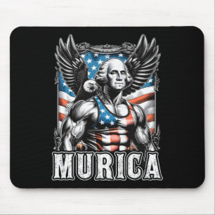 4th Of July Patriotic Funny George Washington July Mouse Mat