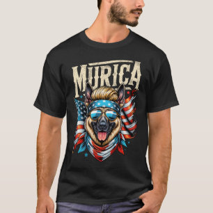 4th Of July Patriotic Funny German Shepherd July 4 T-Shirt