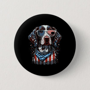 4th Of July Patriotic German Shorthaired Pointer D 6 Cm Round Badge