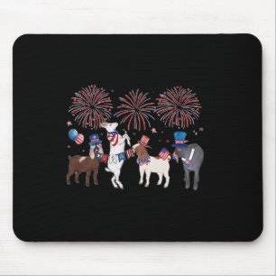 4th Of July Patriotic Goat Usa American Flag Goat Mouse Mat