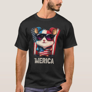 4th of July Patriotic Hamster Merica T Shirt