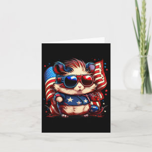4th Of July Patriotic Hamster Us Flag Card