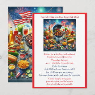 4th of July Patriotic Holiday BBQ Invitation