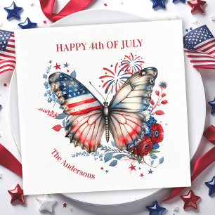 4th of July Patriotic Independence Day Name Napkin