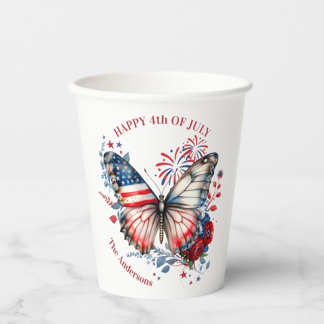 4th of July Patriotic Independence Day Paper Cups (Front)