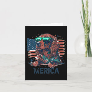 4th Of July Patriotic Irish Setter Dog Merica Card
