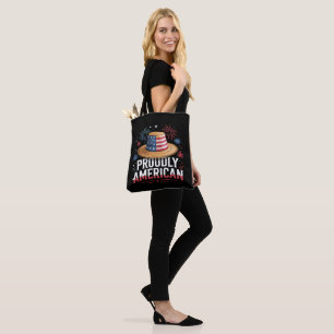 4th of July Patriotic - Proudly American Tote Bag