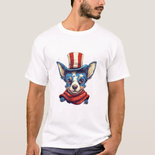 4th Of July Patriotic Rat Terrier Dog T-Shirt