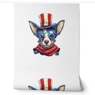 4th Of July Patriotic Rat Terrier Dog Wallpaper
