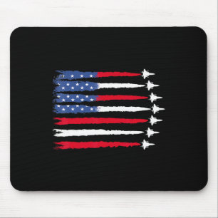 4th Of July Patriotic Red White Blue Usa Flag Figh Mouse Mat