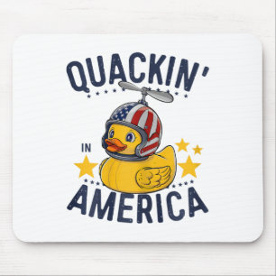4th Of July Patriotic Rubber Duck Tee Quackin' In Mouse Mat