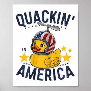4th Of July Patriotic Rubber Duck Tee Quackin' In Poster