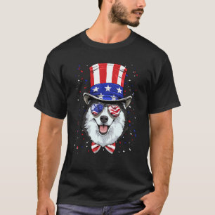 4th of July Patriotic Siberian Husky American USA  T-Shirt