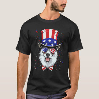 4th of July Patriotic Siberian Husky American USA  T-Shirt