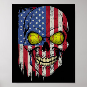 4th Of July Patriotic Skull With Softll Eyes Usa F Poster