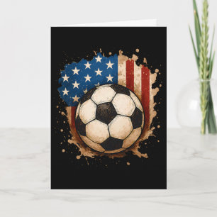 4th Of July Patriotic Soccer Usa American Flag Boy Card