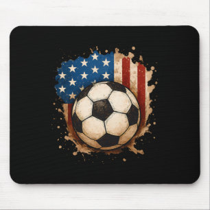 4th Of July Patriotic Soccer Usa American Flag Boy Mouse Mat