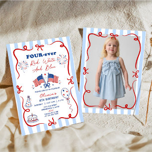 4th of July Patriotic Theme 4th Birthday Invite