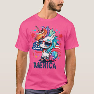 4th of July Patriotic Unicorn Merica  T-Shirt