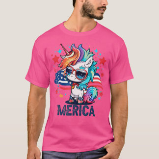 4th of July Patriotic Unicorn Merica  T-Shirt