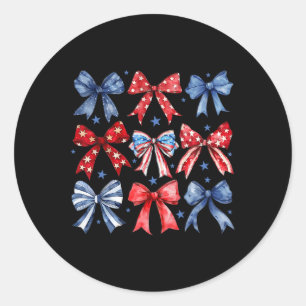 4th Of July Patriotic Us Flag Toddler Girl Boho Co Classic Round Sticker