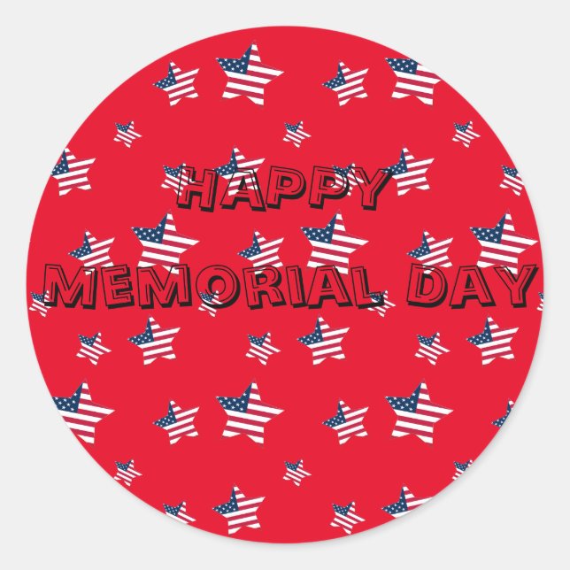 4th of July patriotic USA america flag star party Classic Round Sticker (Front)