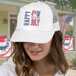 4th Of July Patriotic USA American Flag Trucker Hat<br><div class="desc">Cute Patriotic USA American Flag Heart 4th Of July Trucker Hat!  Features cute distressed looking American Flag hearts to make up a fun red,  white,  and blue image!  Customise the colours of the background and fonts if you'd like! Celebrate the stars and stripes with this summer party theme.</div>
