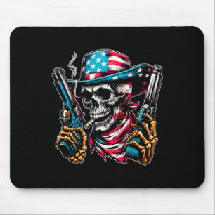 4th Of July Patriotic Usa Skeleton Skull Us Americ Mouse Mat