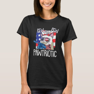 4th Of July Pew Pew Pawtriotic Cat Patriotic Ameri T-Shirt